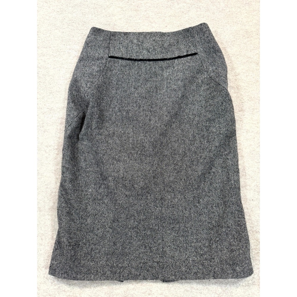 Express Design Studio Gray Wool Blend Pencil Skirt Leopard Lined Womens 0